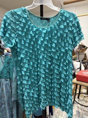 Elemenz Size Extra Large (XL) Tiered Ruffle Short Sleeve Top